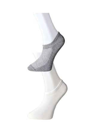 Gri ve Beyaz Erkek Görünmez Çorap 15 çift — Numara: 40-44