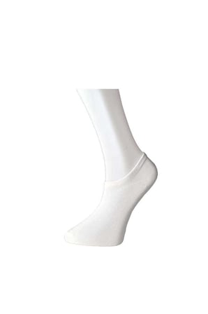 Beyaz Erkek Görünmez Çorap 12 çift — Numara: 40-44