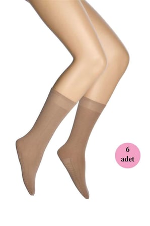 6 Adet Masaj Kadın Çorap Bronz 38 — Beden: 36-40