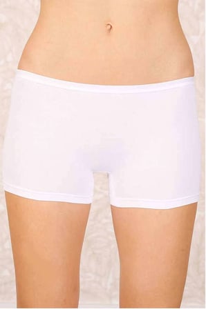 Likralı Süprem Bayan Boxer Short Beyaz 2100B — Beden: XL