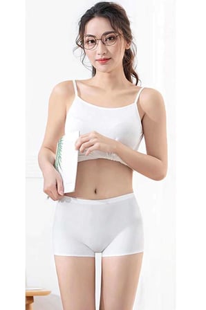 4 Adet Kadın Dikişsiz Görünmez İz Yapmaz Mini Şort Boxer Siyah Beyaz — Beden: M