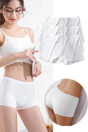 3 Adet Kadın Dikişsiz Görünmez İz Yapmaz Mini Şort Boxer Beyaz — Beden: XL