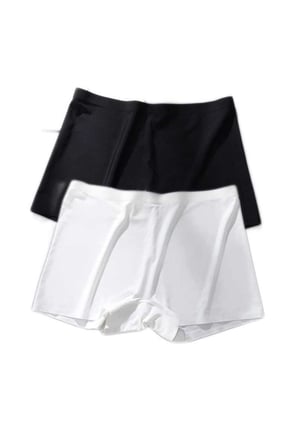 2 Adet Kadın Dikişsiz Görünmez İz Yapmaz Mini Şort Boxer Siyah Beyaz — Beden: XL