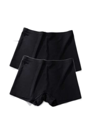 2 Adet Kadın Dikişsiz Görünmez İz Yapmaz Mini Şort Boxer Siyah — Beden: XL