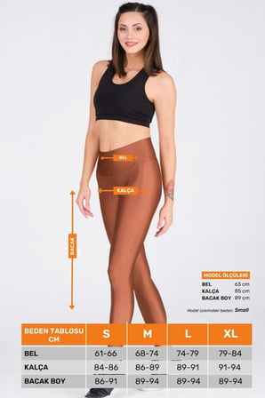 enENSTYLE FASHION BOUTIQUE Kadın Konforlu Yeni Sezon Sporcu Modeli Yazlık Spor Taytı Fitness Gym Training Parlak Spor Tayt