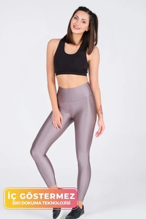 enENSTYLE FASHION BOUTIQUE Kadın Konforlu Yeni Sezon Sporcu Modeli Yazlık Spor Taytı Fitness Gym Training Parlak Spor Tayt