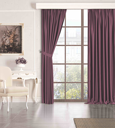 Quartz Blackout Açık Mürdüm Rengi Karartma Perde