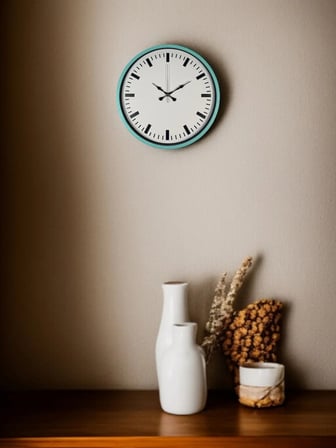 36 Cm Turkuaz Sade Şık Duvar Saati iegxx