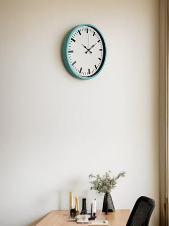 36 Cm Turkuaz Sade Şık Duvar Saati iegxx