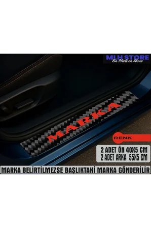Nissan e-NV200 İle Uyumlu 4 Adet Karbon Kapı Eşiği Koruma