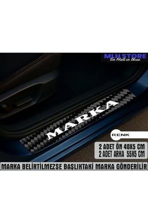 Volvo XC90 Recharge İle Uyumlu 4 Adet Karbon Kapı Eşiği Koruma