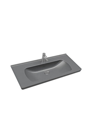 Saturn 100x45 Cm Mat Antrasit Etajer Uyumlu Lavabo A142031K