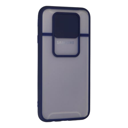 Samsung Galaxy J7 Pro / J730 Kılıf Palm Buzlu Kamera Sürgülü Silikon - Lacivert iegxx