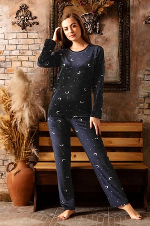 Nisanca Kışlık Kadın Kadife Pijama Takımı - Süper Soft Serisi