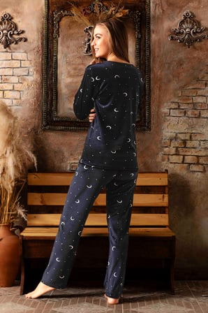Nisanca Kışlık Kadın Kadife Pijama Takımı - Süper Soft Serisi