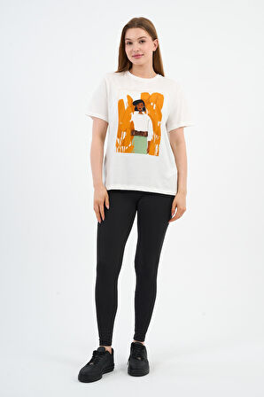 BASKILI BİSİKLET YAKA T-SHIRT (A21-10520)