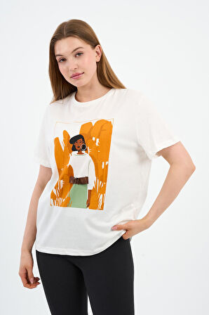 BASKILI BİSİKLET YAKA T-SHIRT (A21-10520)