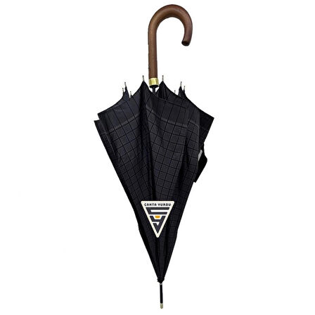 April A-213G 10 Telli Baston Sap Şemsiye Kareli Siyah