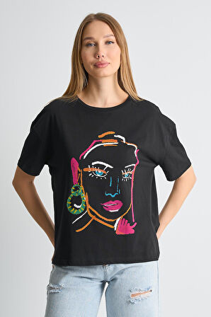 ALEXANDERGARDI Baskılı Bisiklet Yaka Kadın T-shirt
