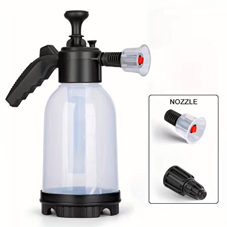 2 Başlıklı 2 Litre Basınçlı Köpük ve Su Püskürtme Aparatı – Oto Yıkama, Bitki Sulama, Temizlik Spreyi
