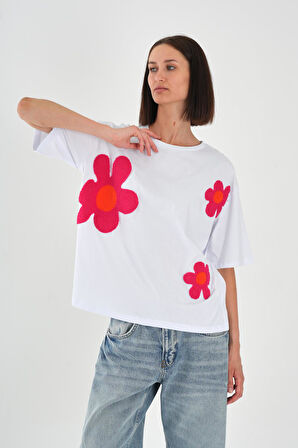 ALEXANDERGARDI Çicek Desenli Kadın T-shirt