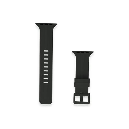 Apple Watch 38mm Kr408 Çizgili Silikon Kordon - Siyah iegxx