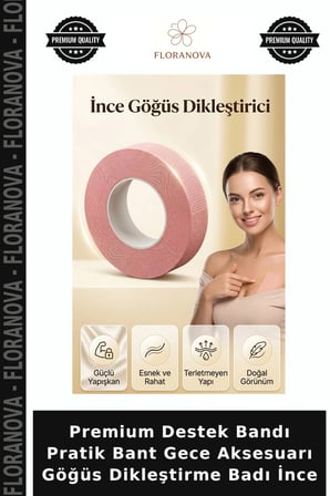 Premium Destek Bandı Pratik Bant Gece Aksesuarı Göğüs Dikleştirme Badı İnce