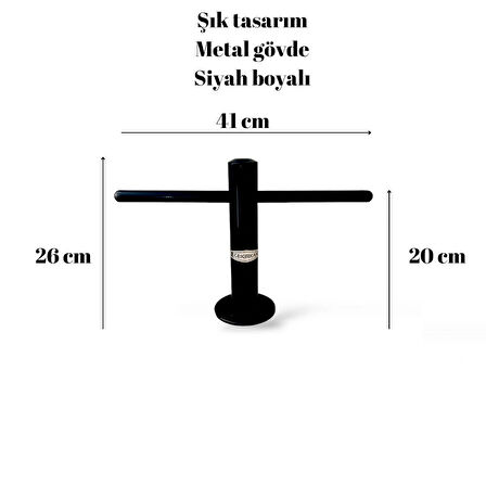 Egekırkan T Tipi Kuaför Berber Tezgah Ayaklığı Siyah Boyalı