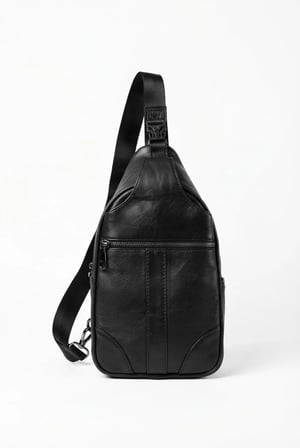Hakiki Deri Unisex Çapraz Omuz Ve Bel Çantası Siyah Günlük Seyahat Çantası 304