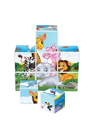 Baby Puzzle Cubes Bebek Resimli Küpler 9 Parça Yapboz Küp Eğitici Kız Erkek Çocuk Oyuncak Orijinal