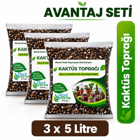 15 Litre Kaktüs Toprağı - Kaktüs ve Sükulent Için Böcek Sinek Yapmayan Özel Karışım
