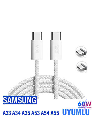 Samsung A33 A34 A35 A53 A54 A55 Şarj Kablosu Type-C 60W HIZLI