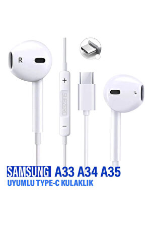 SAMSUNG A33 A34 A35 Uyumlu Type-C Kulaklık Mikrofonlu