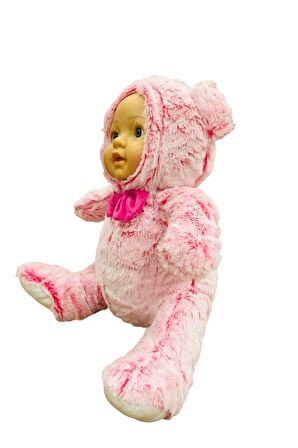 Bebek Yüzlü Peluş Ayı 60 cm ve Bebek Yüzlü 45 Cm Peluş Ayı Pembe