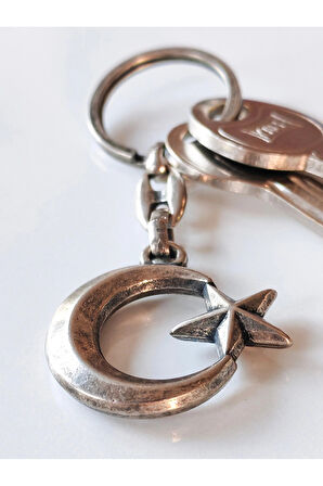Ay Yıldızlı Hacimli Metal anahtarlık