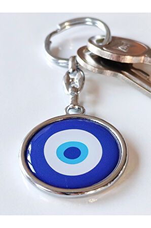 Mavi Nazar Boncuğu Metal Anahtarlık