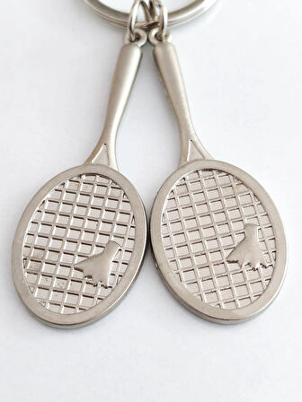 İki Adet Raketli Metal Anahtarlık