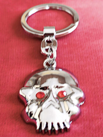 Kırmızı Gözlü İskeletor Kafatası metal Anahtarlık