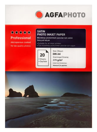 Özel Seri Agfaphoto Fotoğraf Kağıdı 270Gr 20'lik A4 Inkjet Kağıt Mat Belge Çalışma Proje