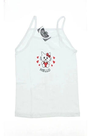 GMŞ Ribana Beyaz 3lü Hello Kity Kız Çocuk Atlet Set A-3028