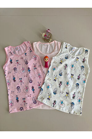ELMAS Karışık Desen 3lü Kız Çocuk Atlet Set A-76
