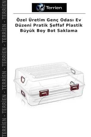 Özel Üretim Genç Odası Ev Düzeni Pratik Şeffaf Plastik Büyük Boy Bot Saklama