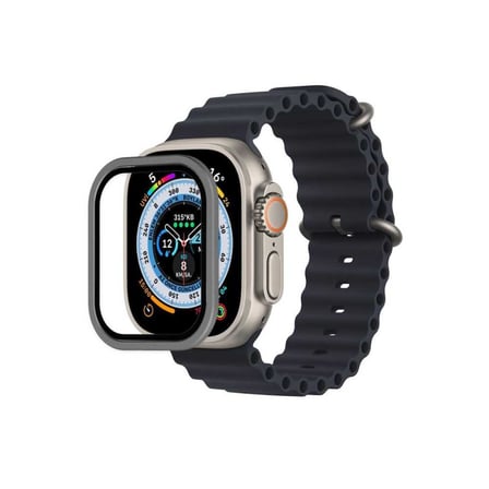 Watch Ultra 49mm Alüminyum Kasa Cam Ekran Koruyucu - Gri
