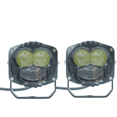 Drs Tuning Offroad sis lambası sarı-beyaz set siyah çerçeve 7.3 x 6.8 x 6.8 cm 12-30v LASS369