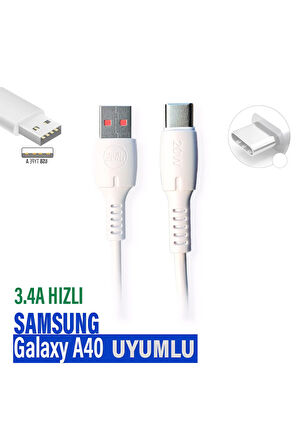 Galaxy A40 Şarj Kablosu TYPE-C 3.4A 20w HIZLI