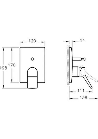 VitrA Memorıa A42284 Ankastre Banyo Bataryası(Sıva Üstü Grubu)Krom