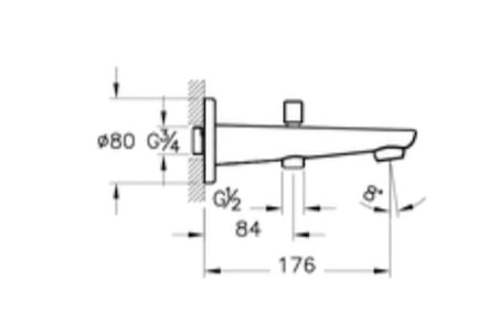 VitrA X-Line A42392 Çıkış Ucu (El Duşu Çıkışlı) Krom