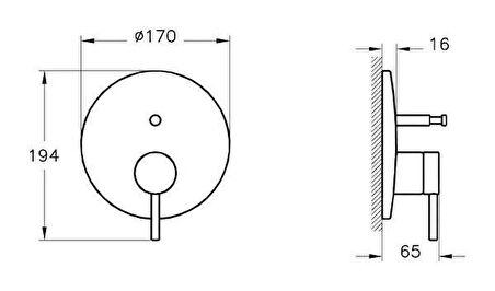 VitrA Origin A4262026 Ankastre Banyo Bataryası Sıva Üstü Grubu - Bakır