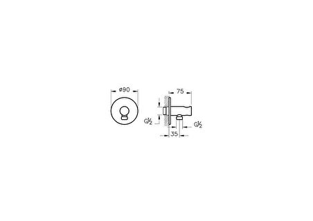 VitrA Origin A4262574 Ankastre El Duşu Çıkışı , Soft Altın