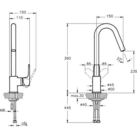 Artema A42742 Gümüş Banyo Bataryası